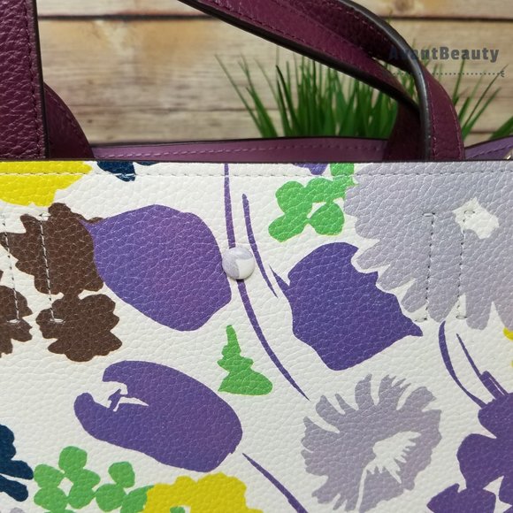 Kate spade sam swing flora medium satchel purple - Picture 11 of 15